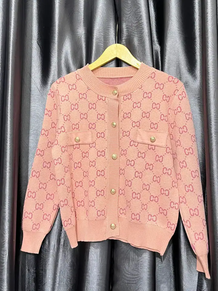 Cardigan monogram pink, cardigan