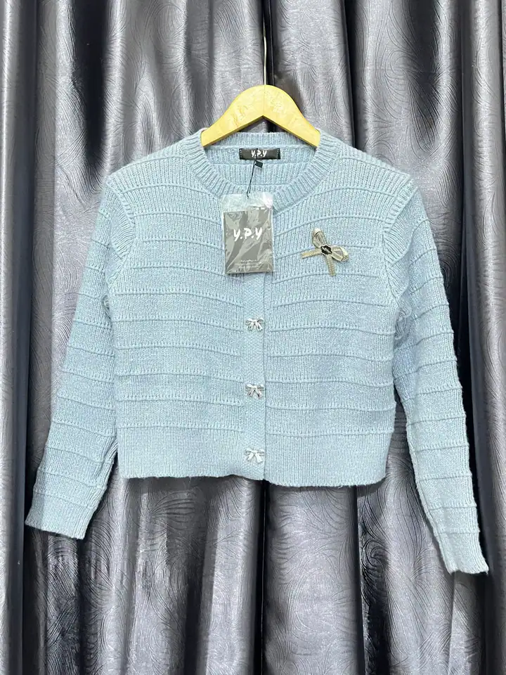 Cardigan pita biru muda, cardigan