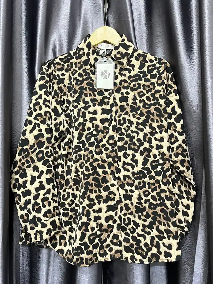 Kemeja leopard, kemeja & blouse
